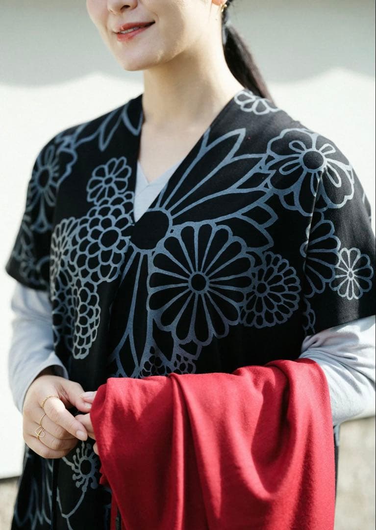 sousou 両面編 長方形衣　二つ身／金襴緞子濡羽色