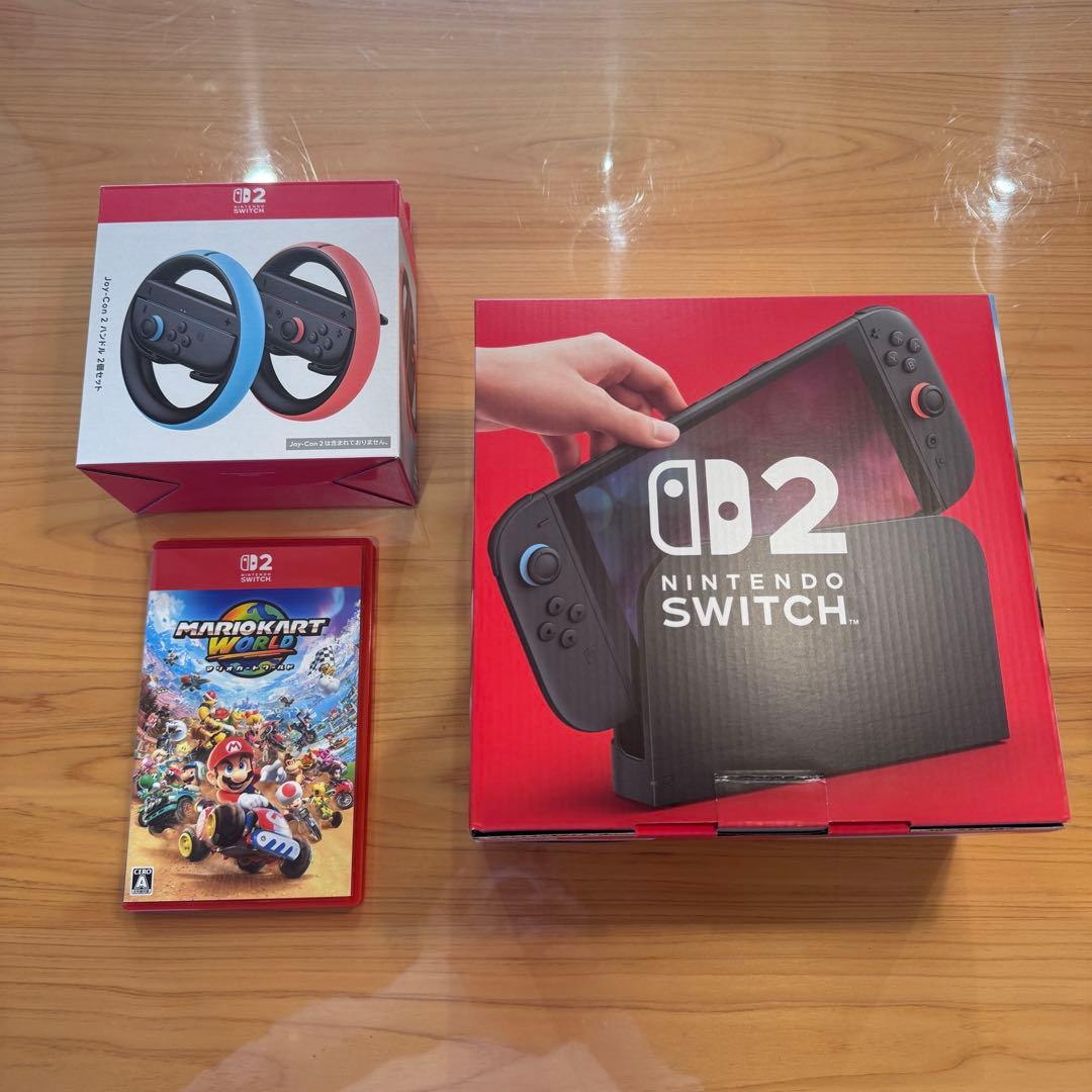 NintendoSwitch2本体、マリオカートワールド、ジョイコン2ハンドル