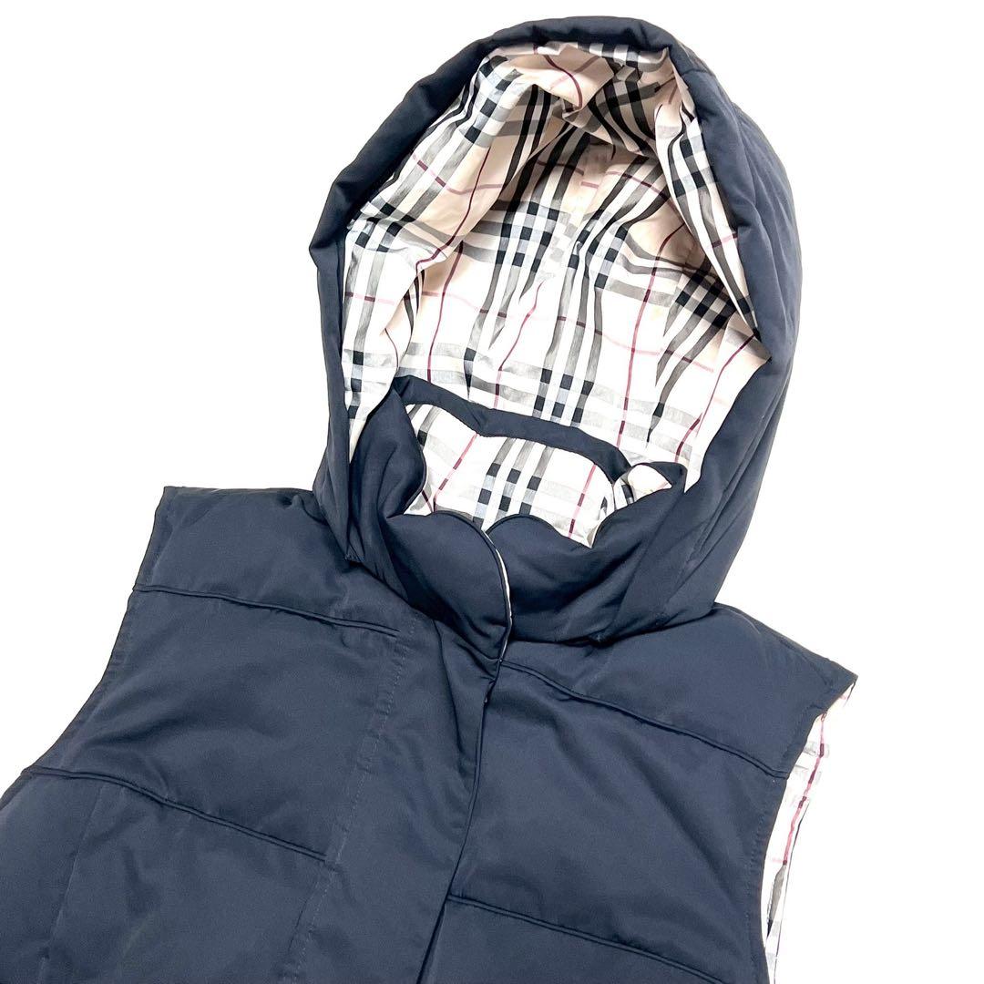 3way リバーシブル BURBERRY ダウン ベスト ノバチェック フード