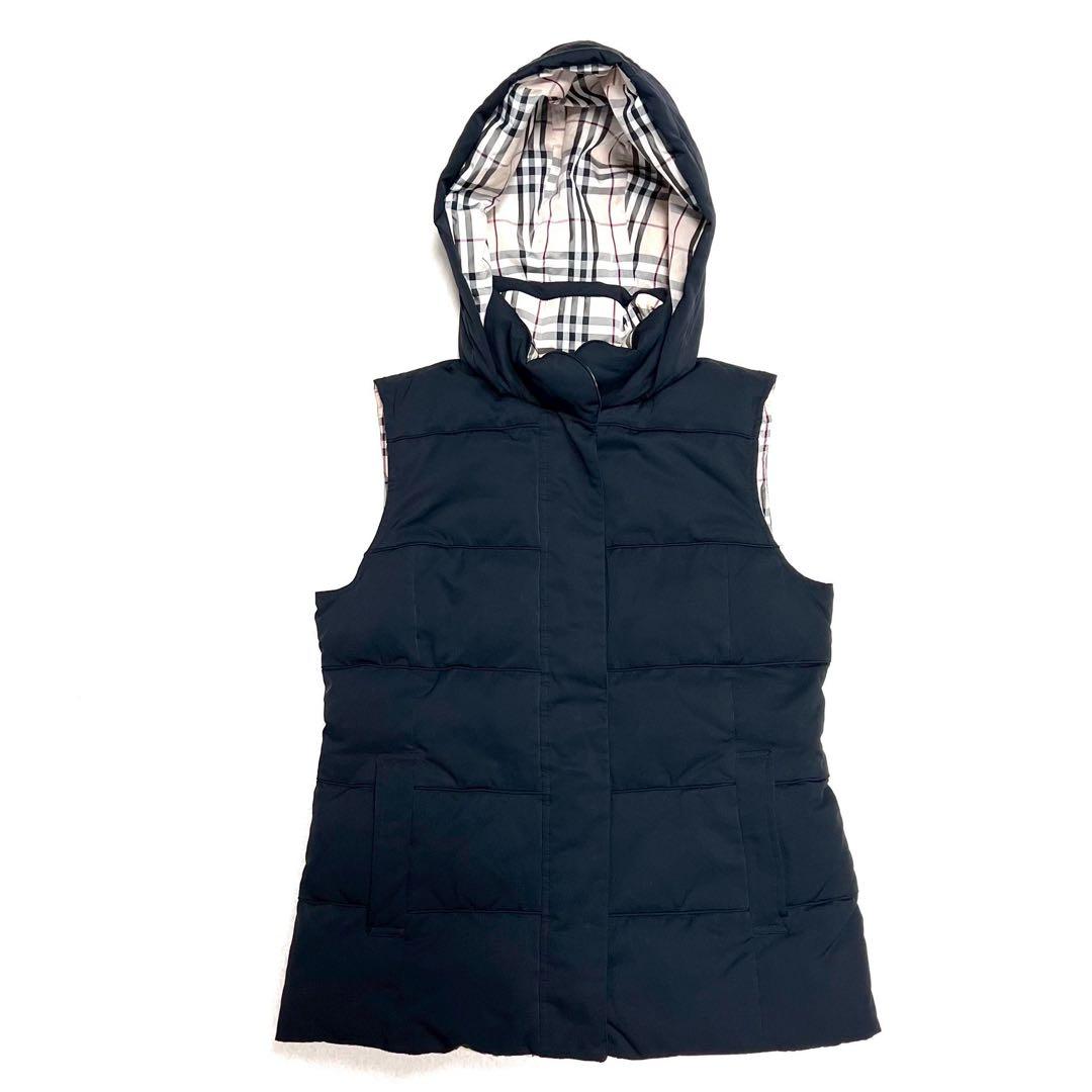 3way リバーシブル BURBERRY ダウン ベスト ノバチェック フード