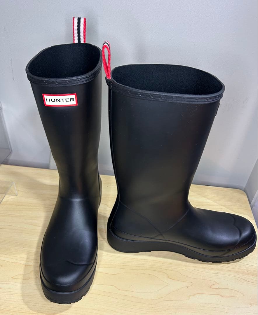 26.5〜27㎝★美品HUNTERショートレインブーツUK8ハンター長靴 プレイ