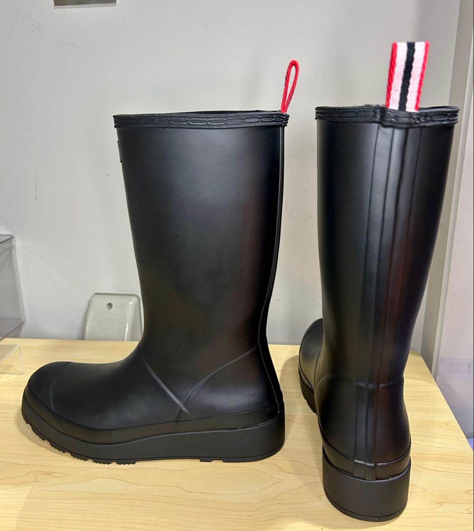 26.5〜27㎝★美品HUNTERショートレインブーツUK8ハンター長靴 プレイ