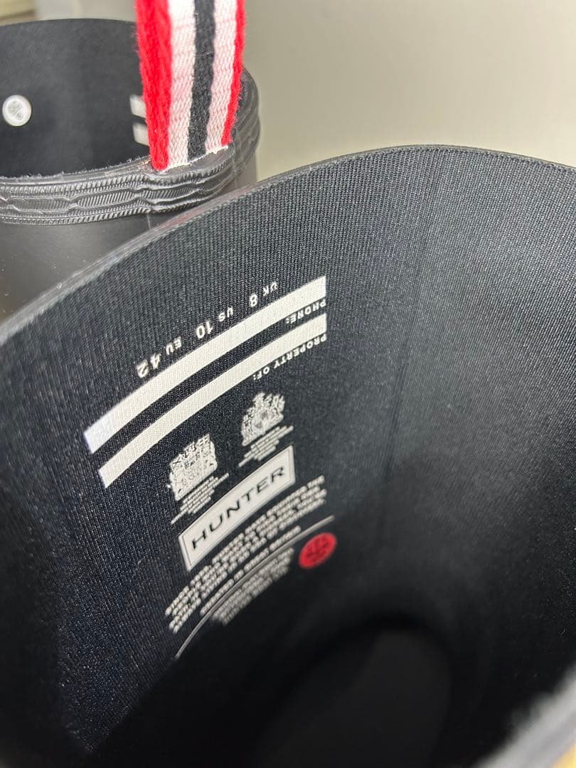26.5〜27㎝★美品HUNTERショートレインブーツUK8ハンター長靴 プレイ