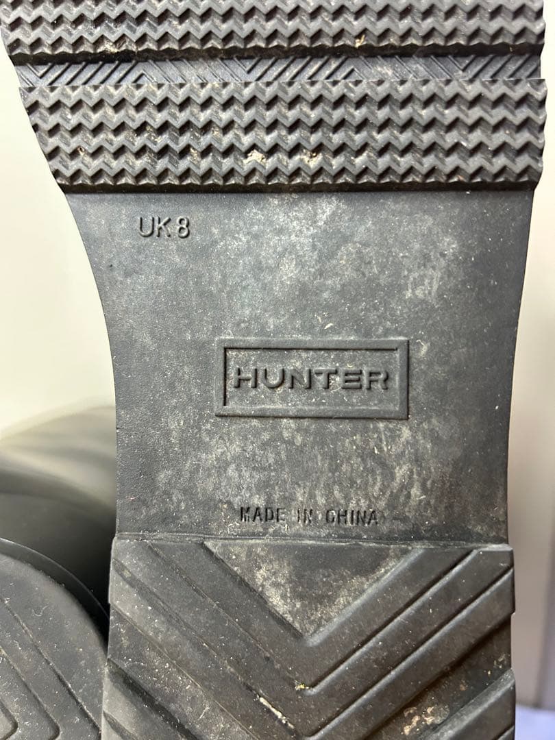 26.5〜27㎝★美品HUNTERショートレインブーツUK8ハンター長靴 プレイ