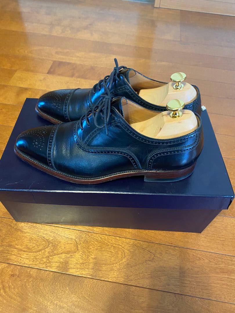 スコッチグレイン セミブローグ メダリオン レザー シューズ 24.5㎝　美品