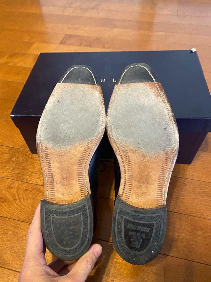 スコッチグレイン セミブローグ メダリオン レザー シューズ 24.5㎝　美品