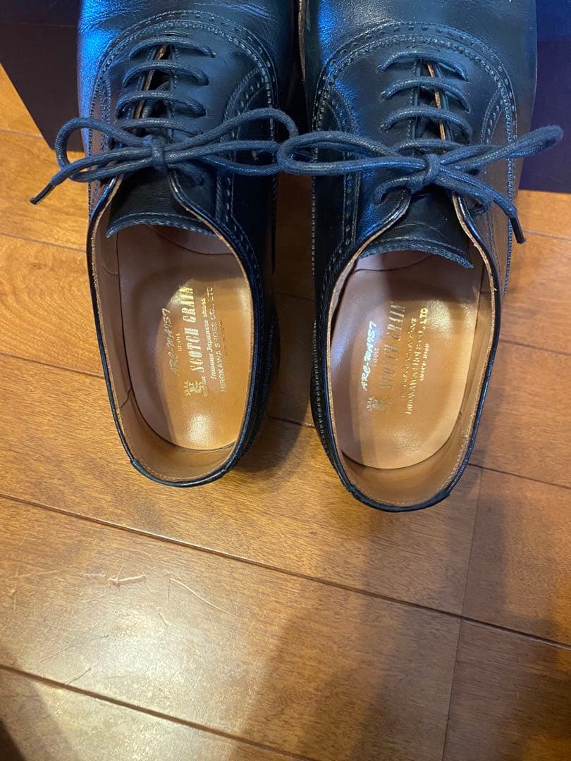 スコッチグレイン セミブローグ メダリオン レザー シューズ 24.5㎝　美品