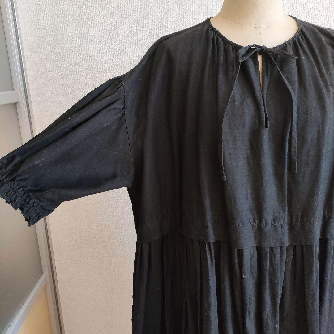 【みゆみゆ】ネストローブ　スキッパーワンピース　ブラック