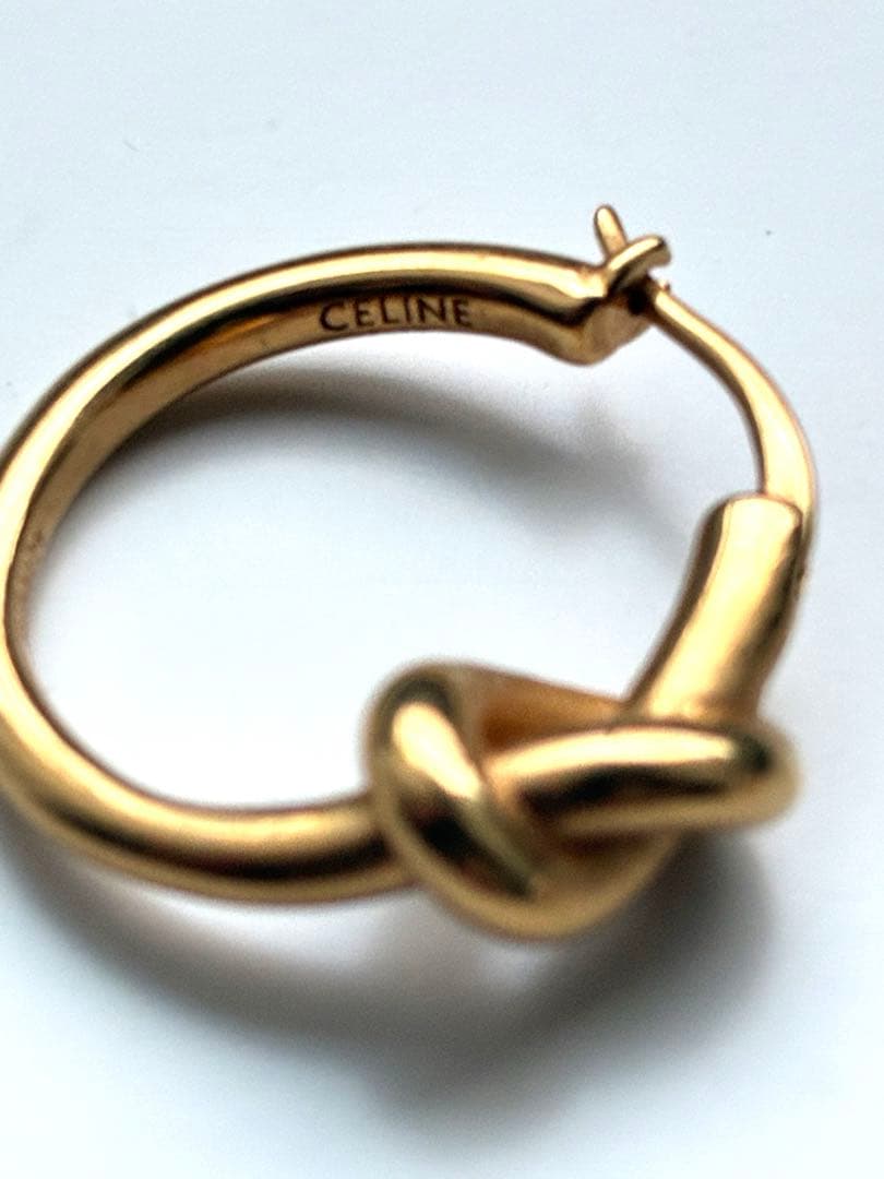 CELINE ノット スモールフープ ピアス ゴールド SCA1224 両耳