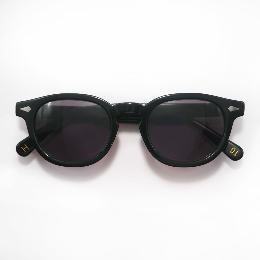 H Optical ブラック ボストン型 サングラス 01