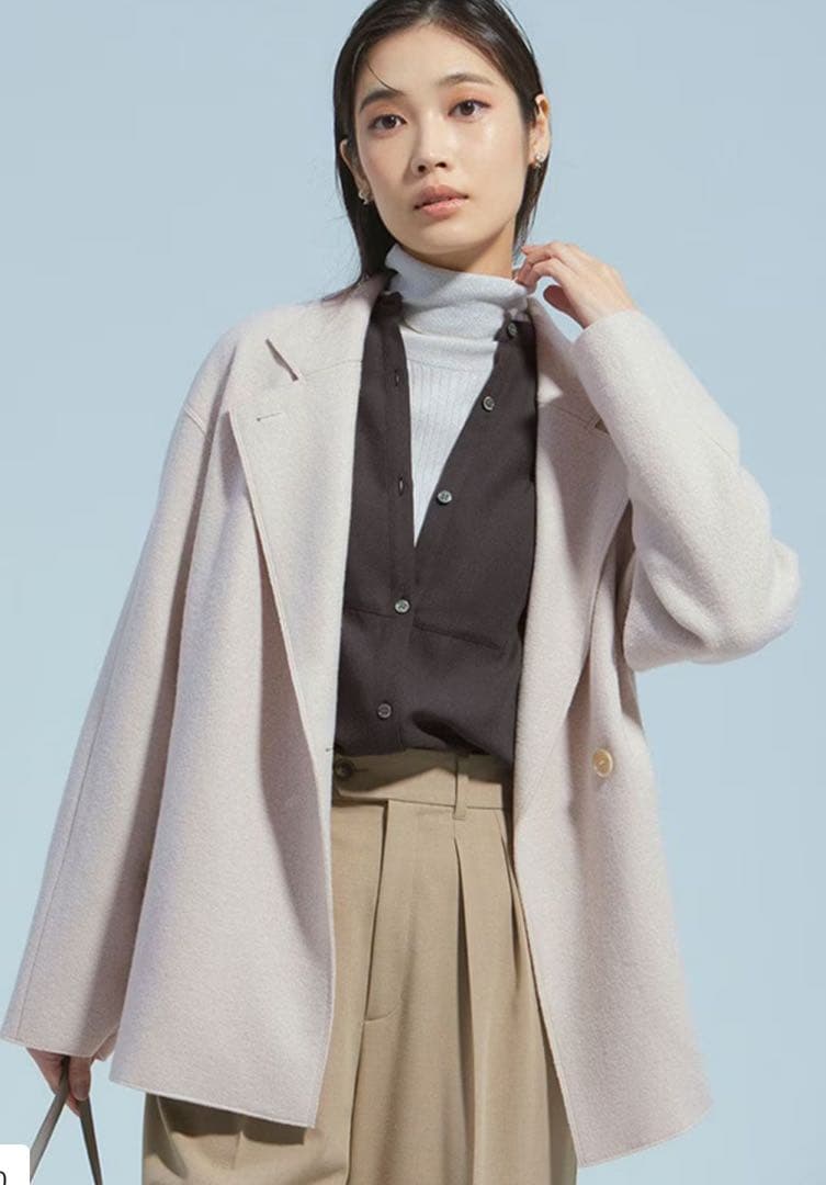 新品 23区 ウールコート 2024年 黒 ライトアウターコート 36300円