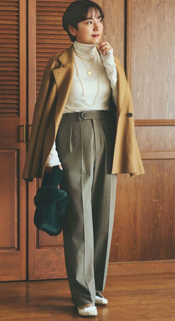 新品 23区 ウールコート 2024年 黒 ライトアウターコート 36300円