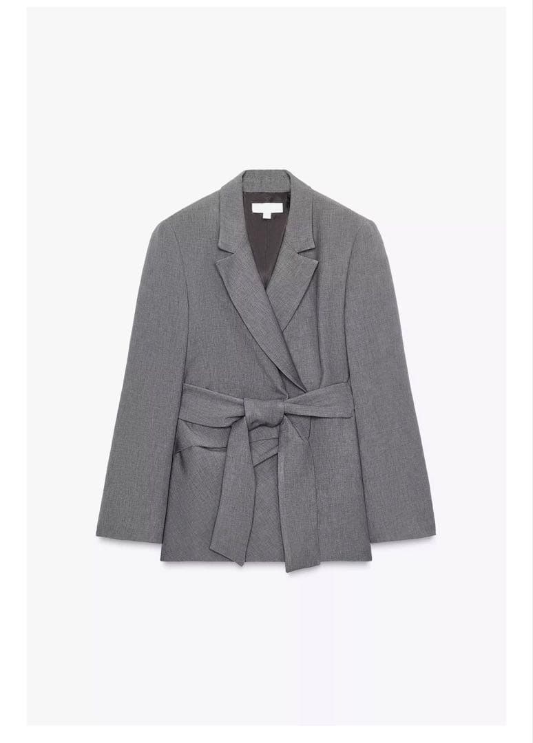 今季新作完売品♡ZARA肩パッド入りベルト付きブレザー