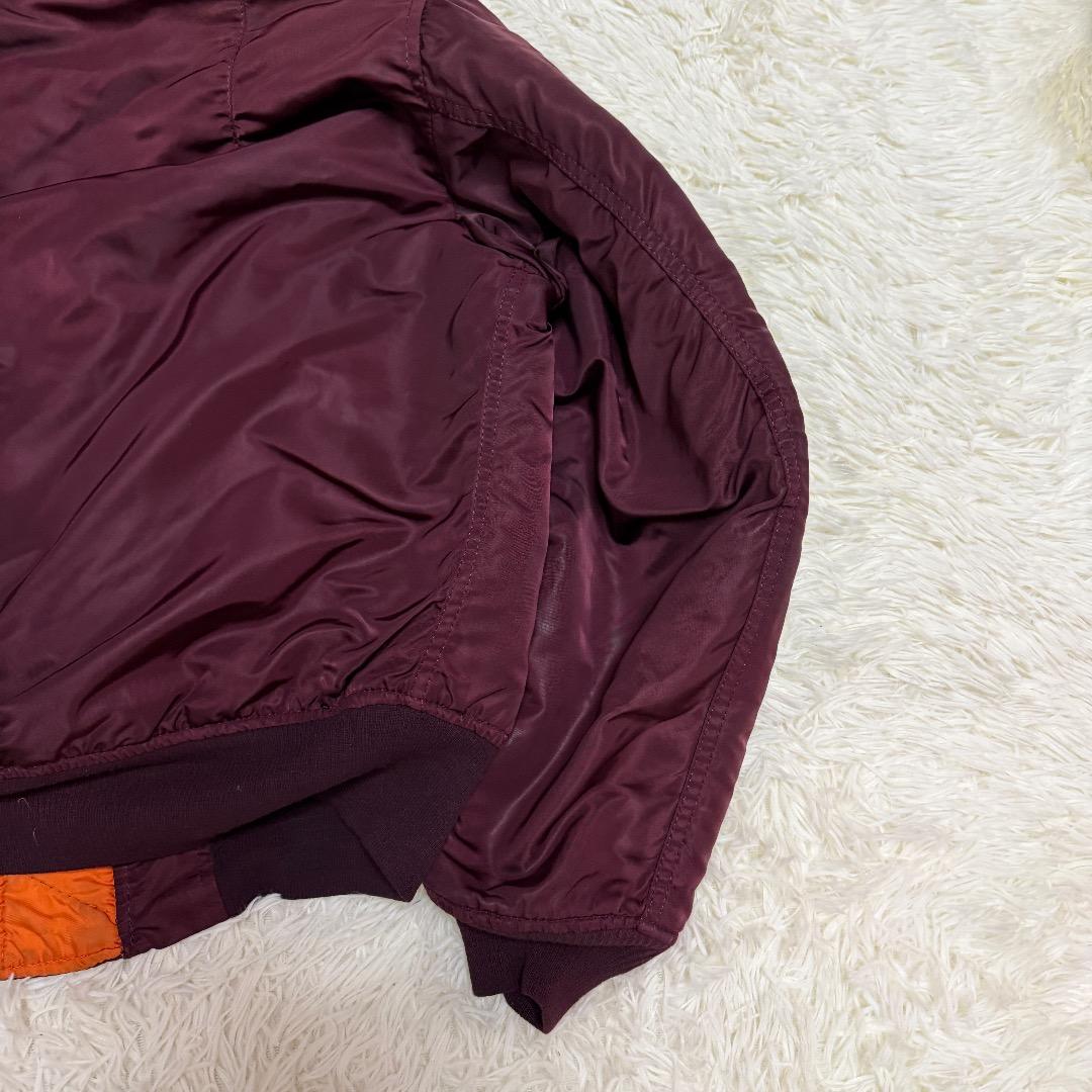 【レア】希少カラー★80s旧タグ USA製 ALPHA MA-1 ボルドー M