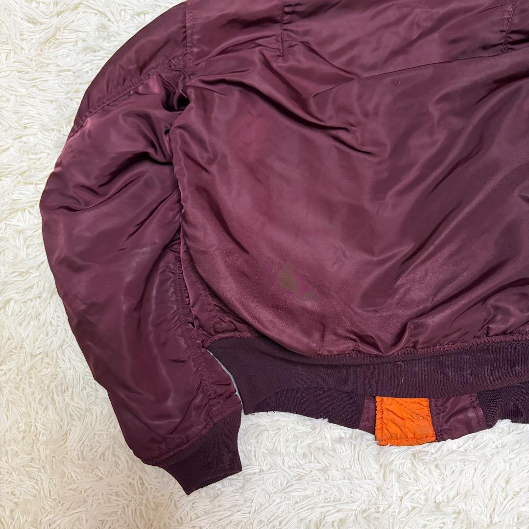 【レア】希少カラー★80s旧タグ USA製 ALPHA MA-1 ボルドー M