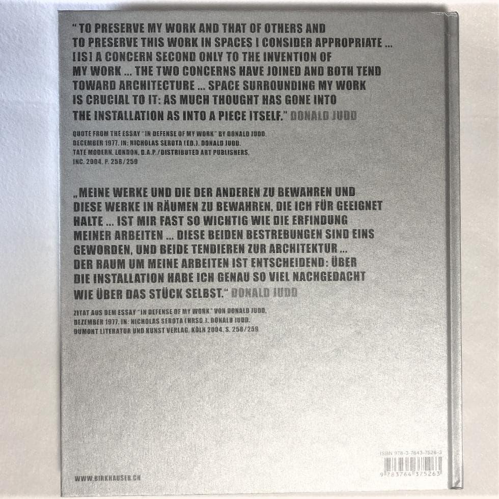 Donald Judd　ドナルド・ジャッド　作品　写真集　希少本