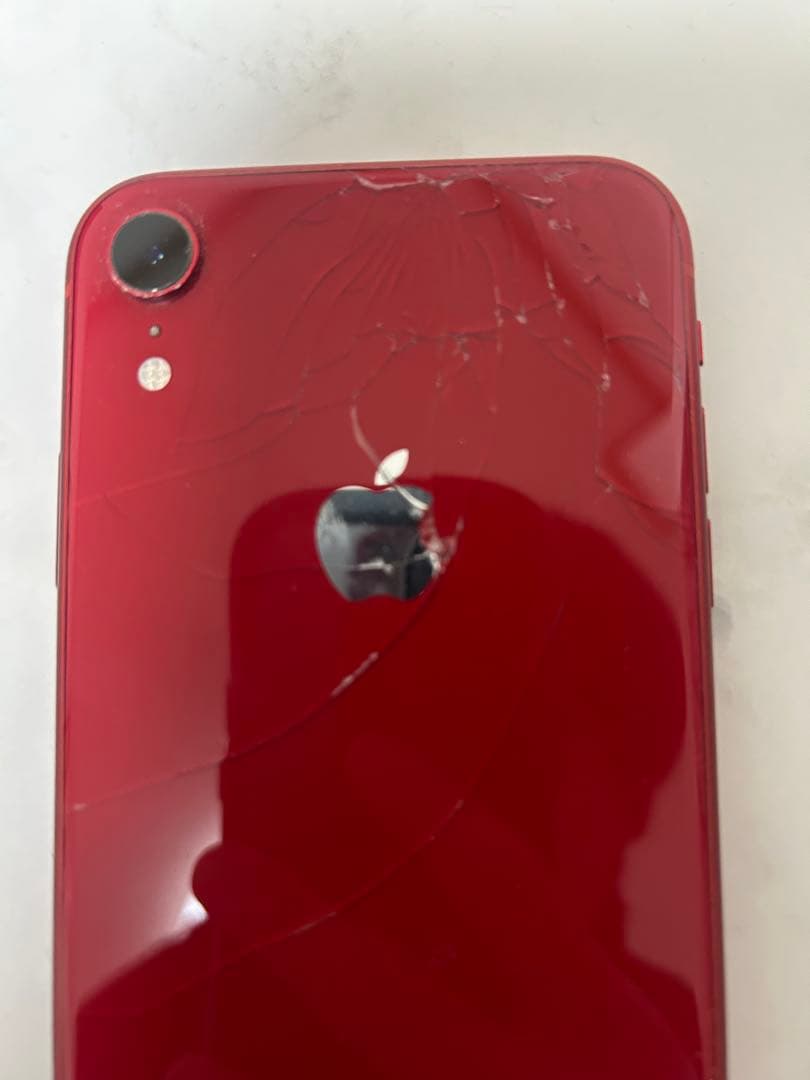 iPhone XR 64GB レッド 背面ガラス割れあり／動作確認済