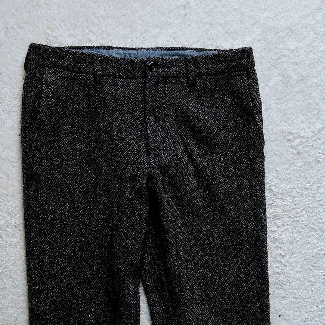 BEAMS Harris Tweed ウールスラックス　ヘリンボーン　厚手　冬