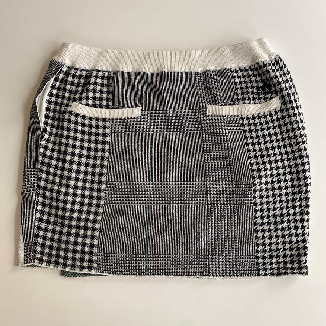 アディダス　ゴルフ　セットアップ　白黒チェック柄 セーターとスカートセット