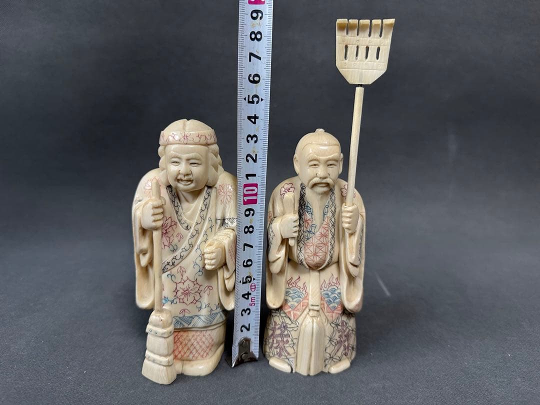 高砂夫婦　長寿　仏像　時代物 置物　縁起物　開運　厄除け　重さ：約733克