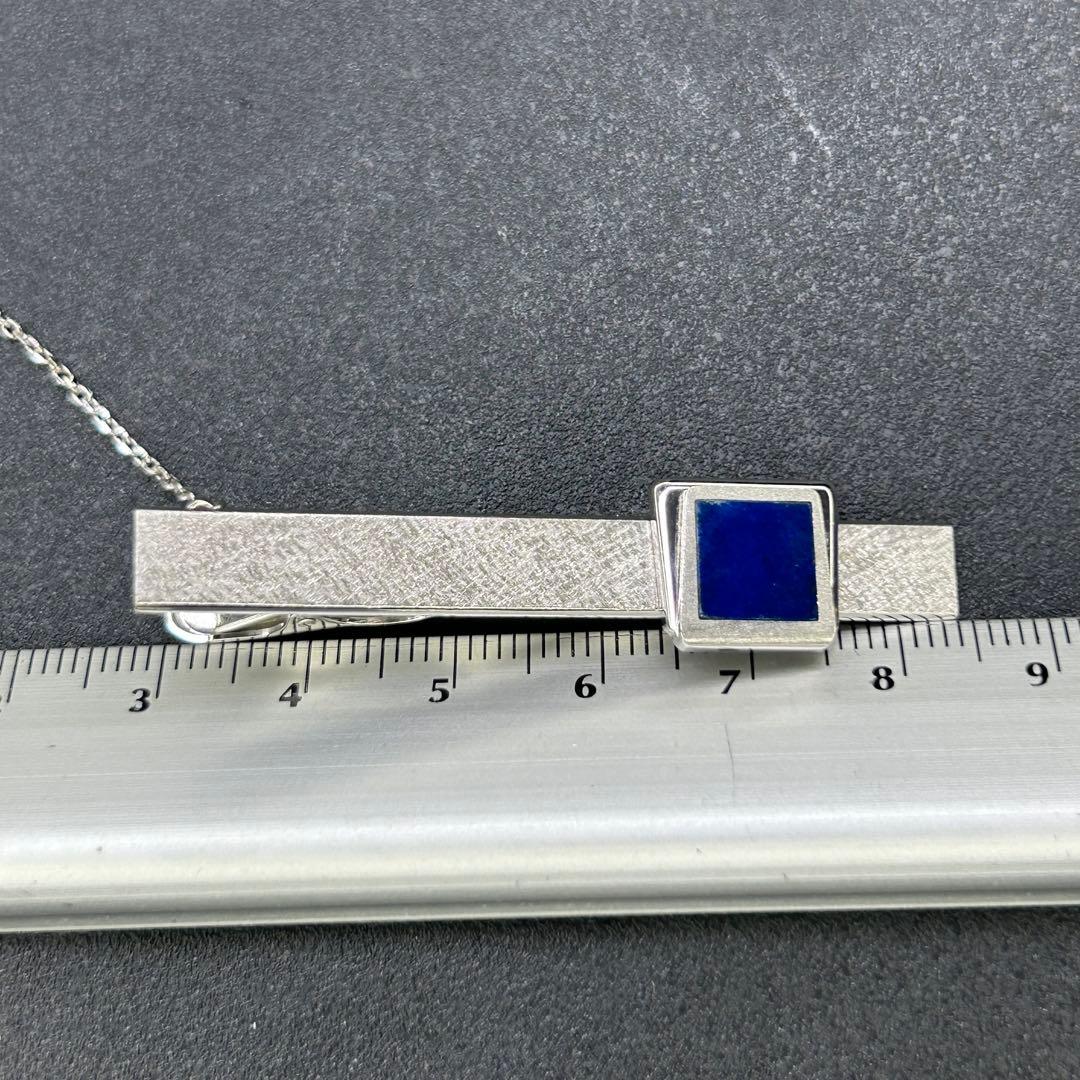 あやめ123 14金ホワイトゴールド　東急　ラピスラズリ？　ネクタイピン