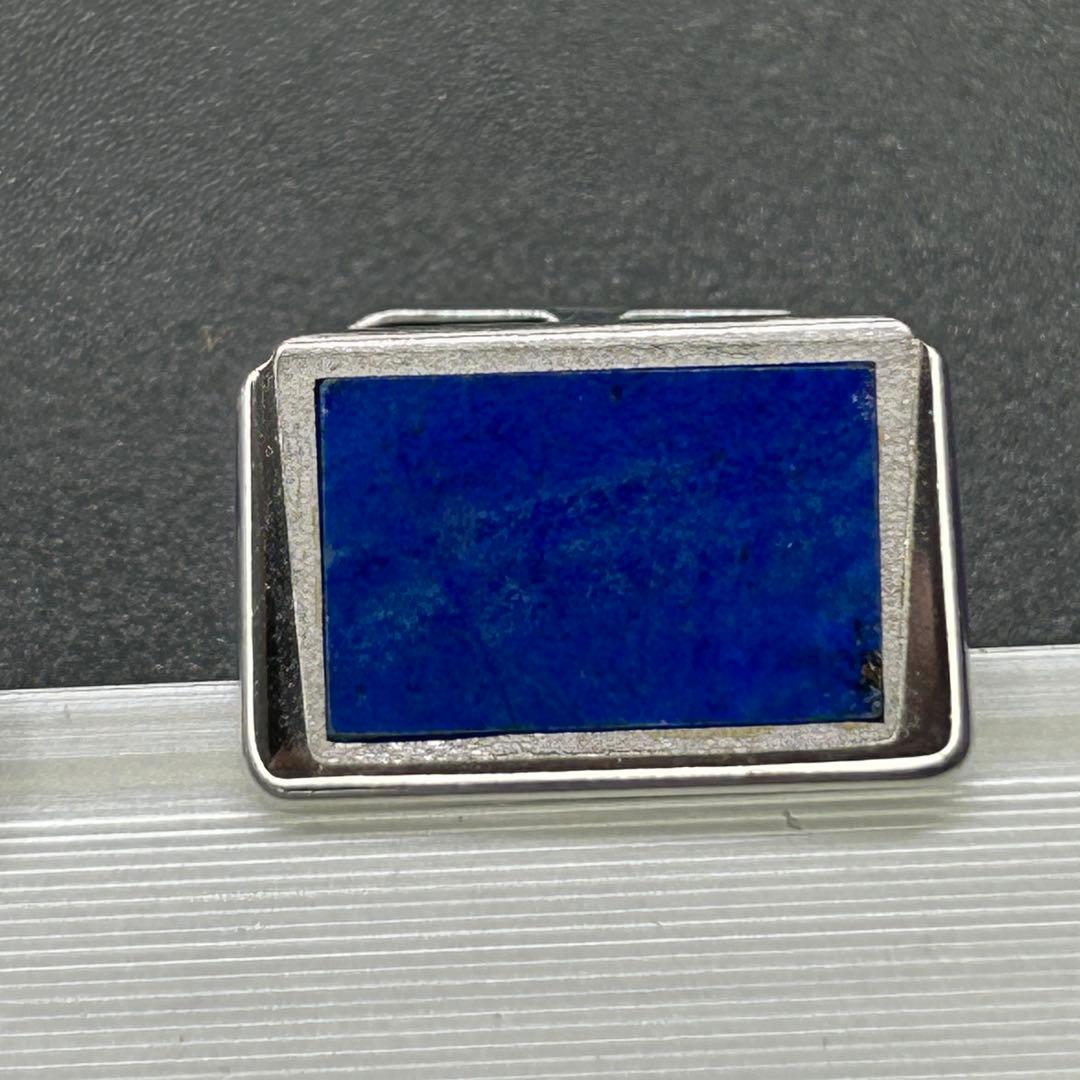 あやめ123 14金ホワイトゴールド　東急　ラピスラズリ？　ネクタイピン