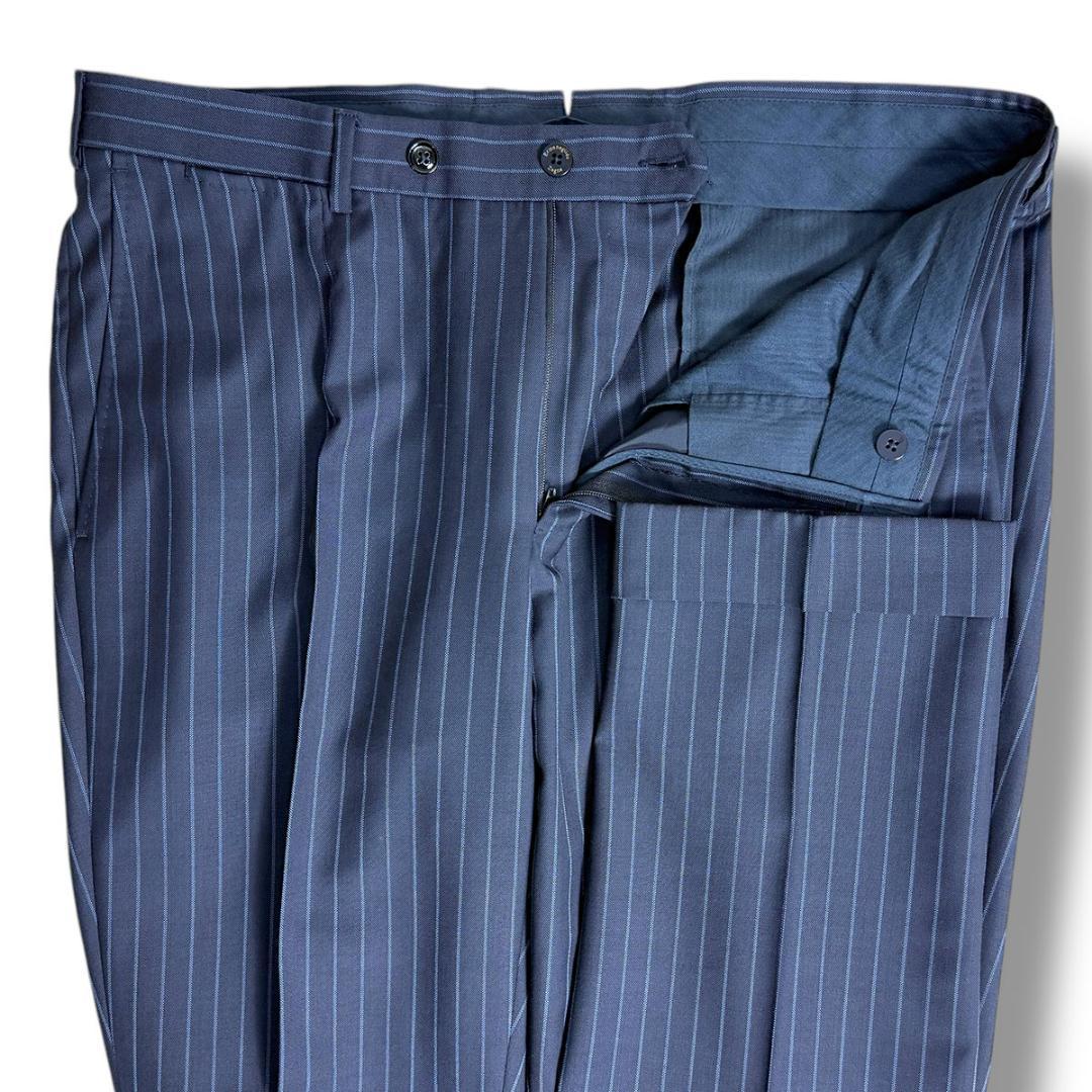 J7041 超美品 エルメネジルドゼニア スミズーラワイドストライプスーツ 54