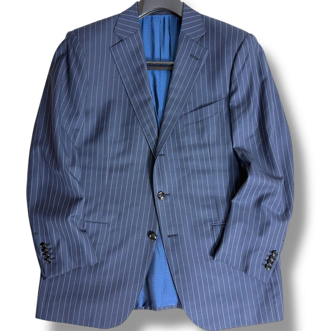 J7041 超美品 エルメネジルドゼニア スミズーラワイドストライプスーツ 54