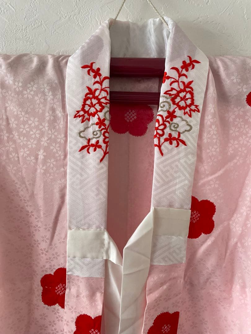 七五三　7歳　正絹　色無地　お着物セット