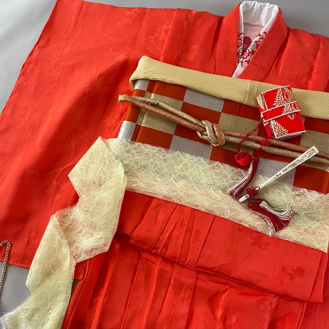 七五三　7歳　正絹　色無地　お着物セット