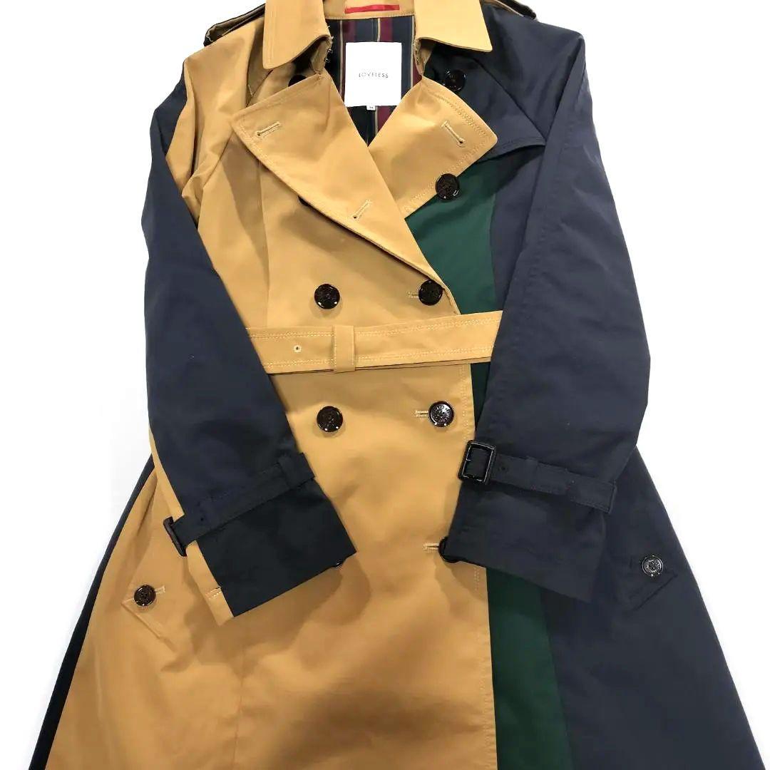 LOVELESS ラブレス カラーブロックトレンチコート サイズ34