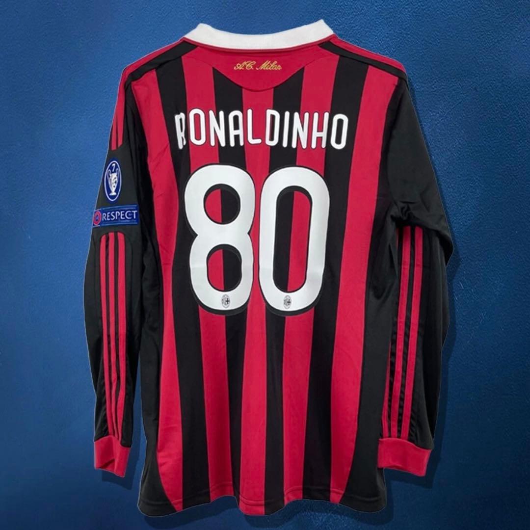 【新品】オーセンティックパッチ付き　ロナウジーニョ 80 L ACミラン　長袖