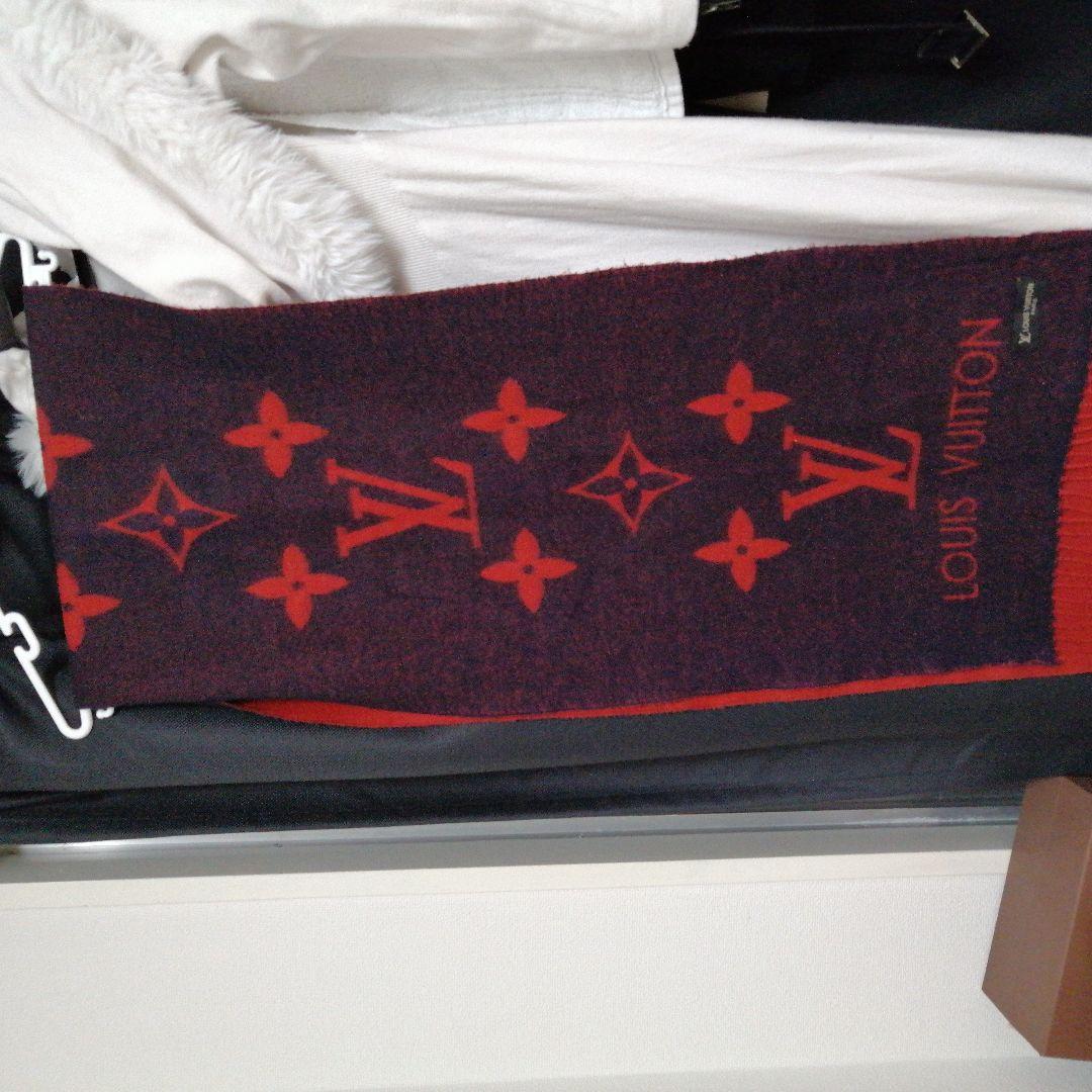 LOUIS VUITTON マフラー ダークブルー/レッド