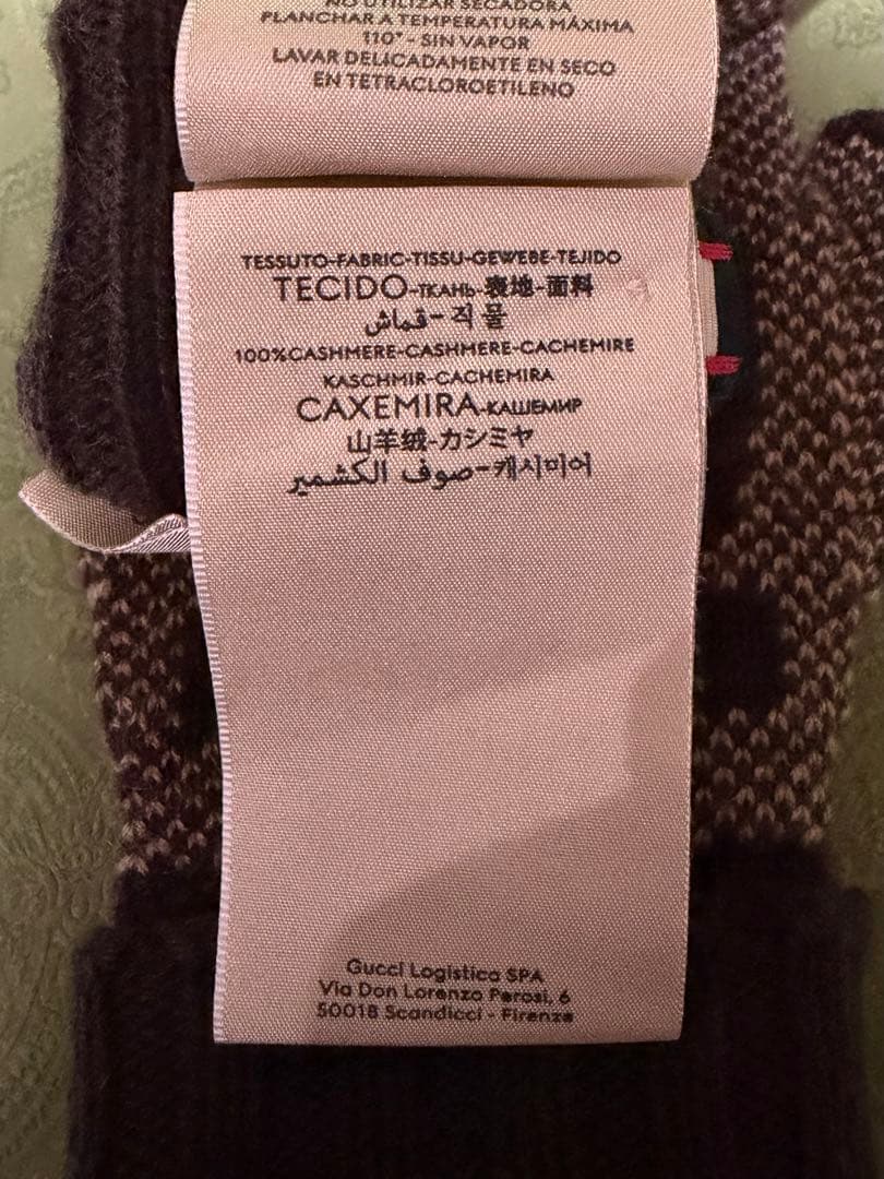 新品 GUCCI グッチ GG カシミヤ フィンガーレス 手袋 スマホ可 S