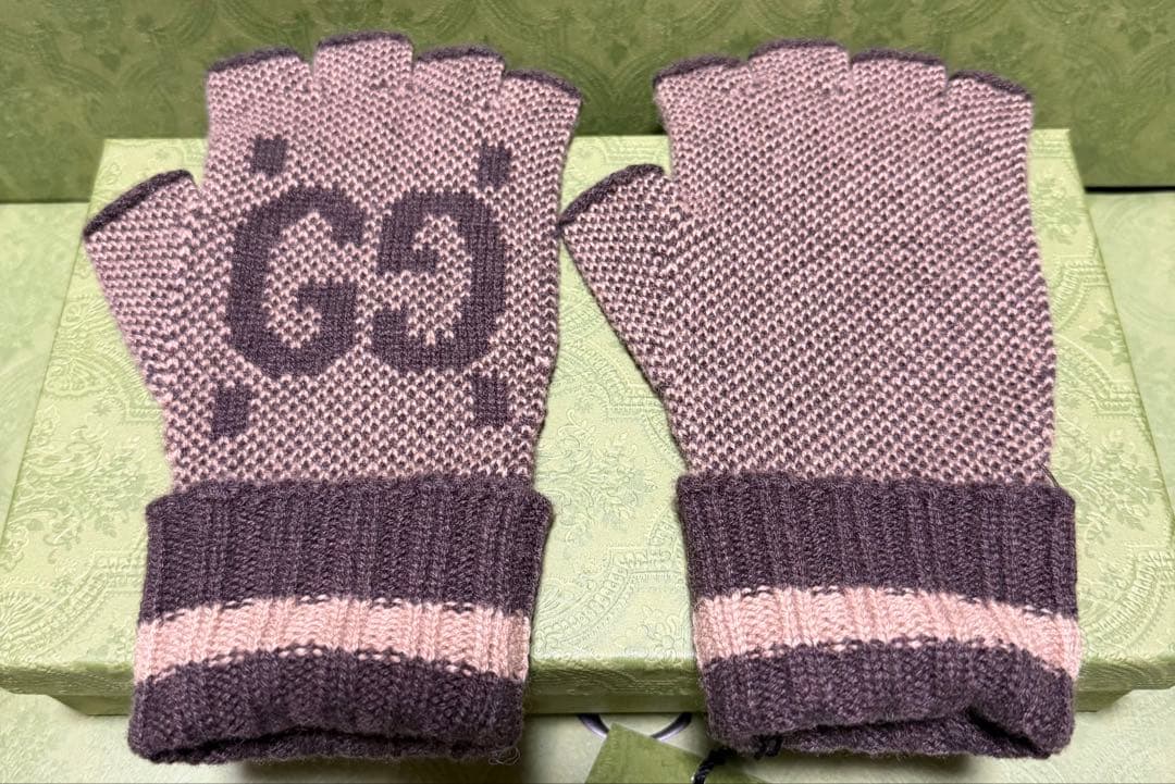 新品 GUCCI グッチ GG カシミヤ フィンガーレス 手袋 スマホ可 S