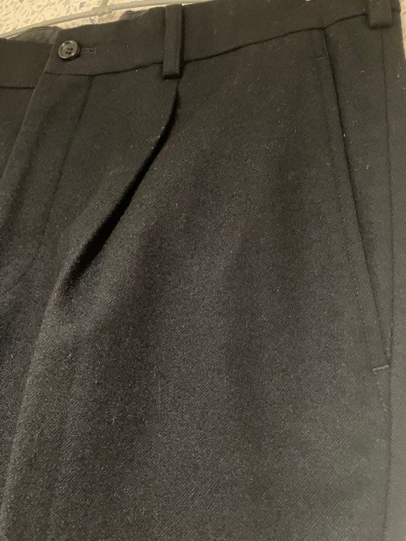 希少コムデギャルソンオム AD2003 田中オムサキソニ–フラノ1タックパンツ黒