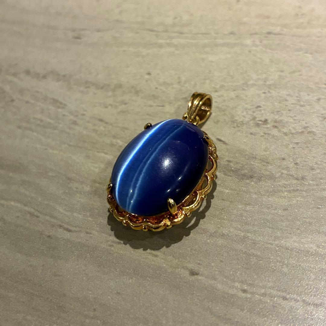 ペンダントトップ　ブルー　ストーン　ネックレス　ペンダント