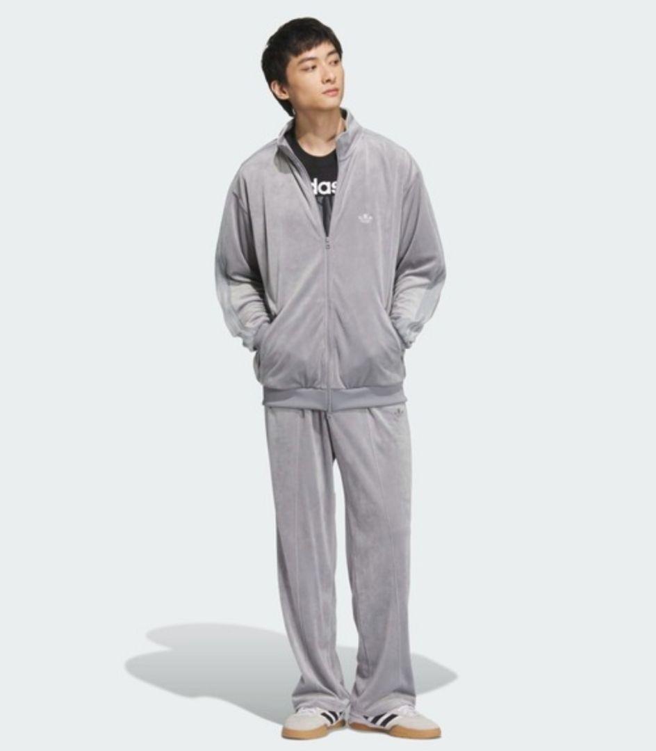 アディダス 灰ベロアベッケンバウアー トラックジャケット ジャージ メンズ2XS