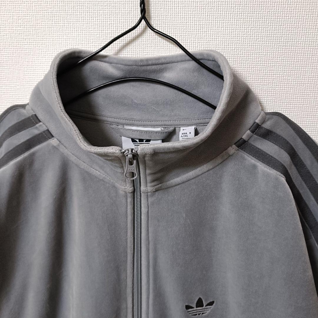 アディダス 灰ベロアベッケンバウアー トラックジャケット ジャージ メンズ2XS