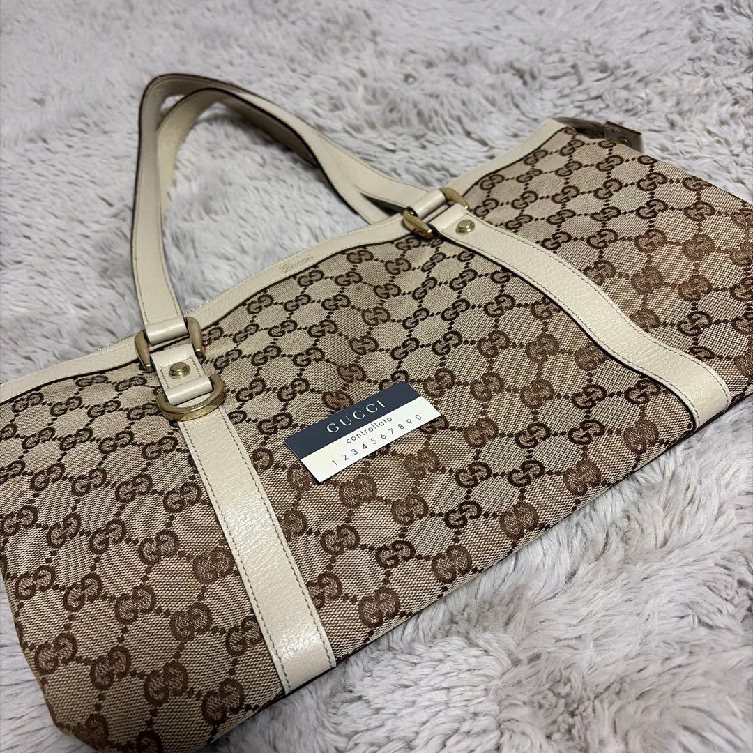 グッチ トートバッグ GGキャンバス ブラウン ベージュ シャンパンゴールド