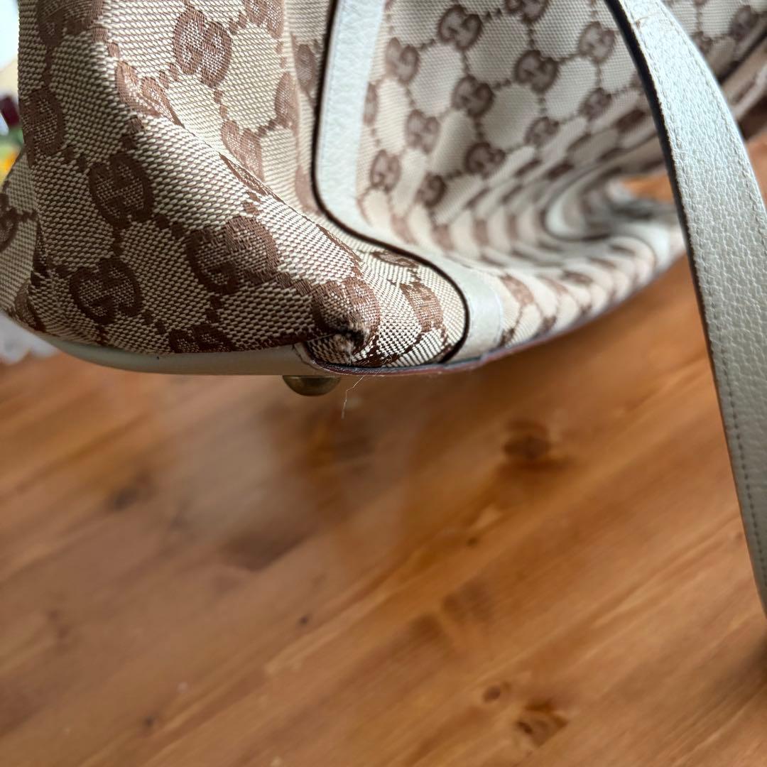 グッチ トートバッグ GGキャンバス ブラウン ベージュ シャンパンゴールド