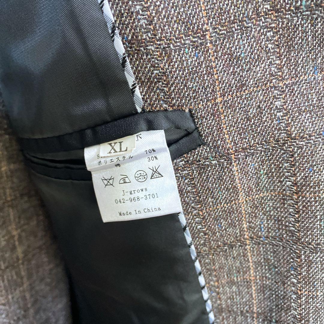 茶色系 チェック柄 スーツ