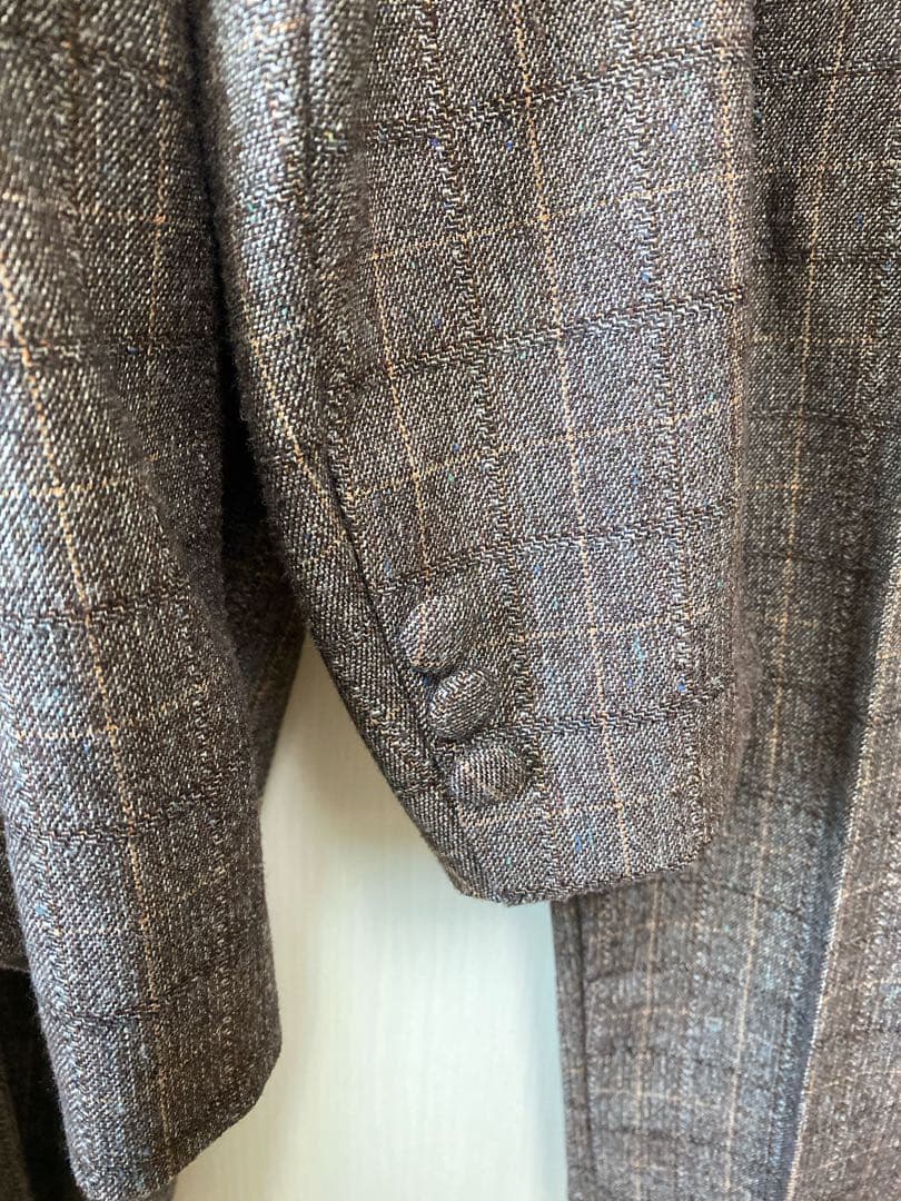 茶色系 チェック柄 スーツ