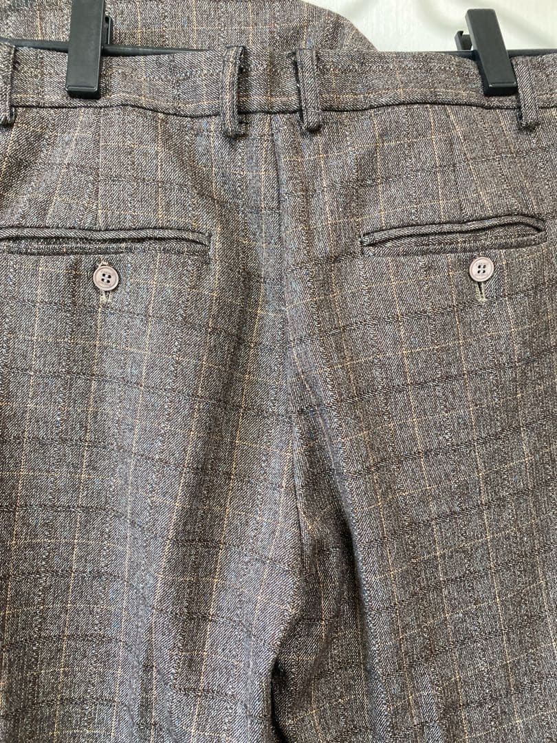 茶色系 チェック柄 スーツ