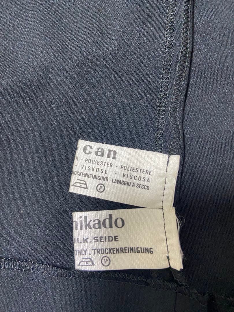 レオナール ワンピース 花柄 トリム ウエストマーク シルク フランス製 S相当