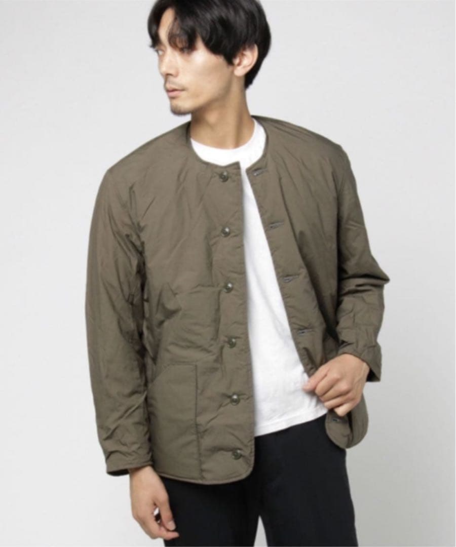 美中古 orslow オアスロウ コットンシェルジャケット ノーカラー L