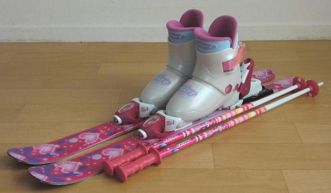 ■■送料無料■Hart■子供用スキー4点セット■86/19■WAX済■女の子■■