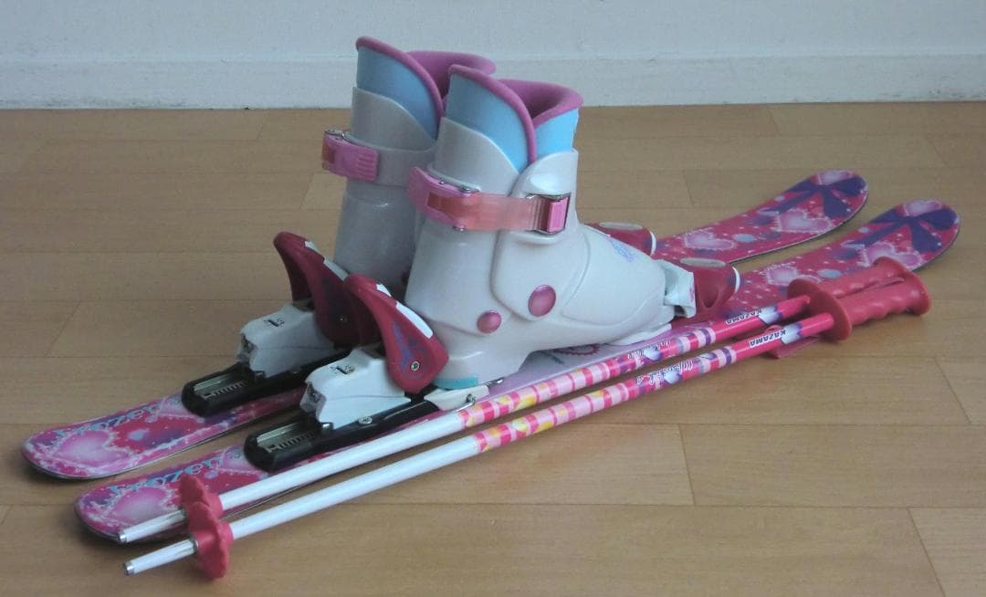 ■■送料無料■Hart■子供用スキー4点セット■86/19■WAX済■女の子■■