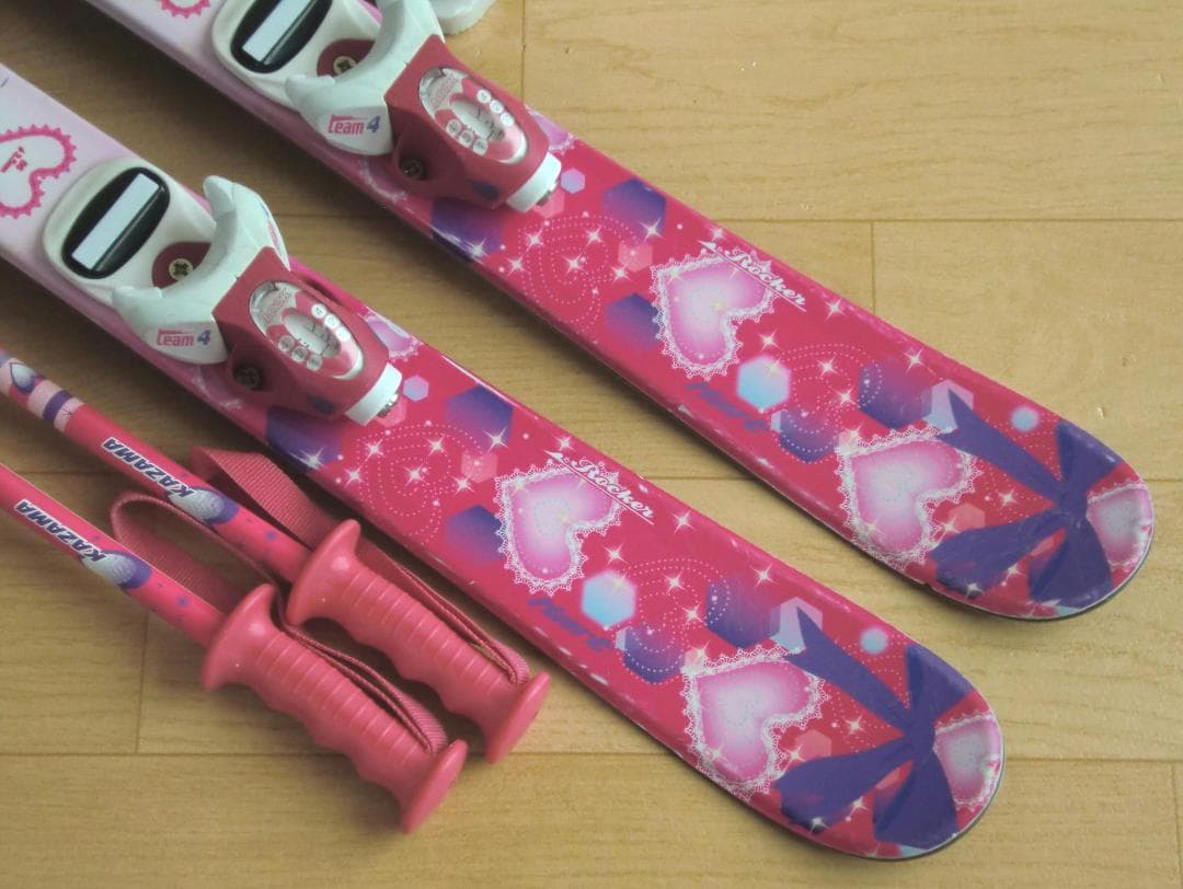 ■■送料無料■Hart■子供用スキー4点セット■86/19■WAX済■女の子■■