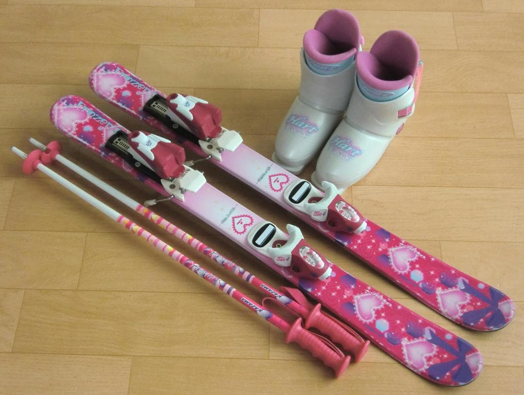 ■■送料無料■Hart■子供用スキー4点セット■86/19■WAX済■女の子■■